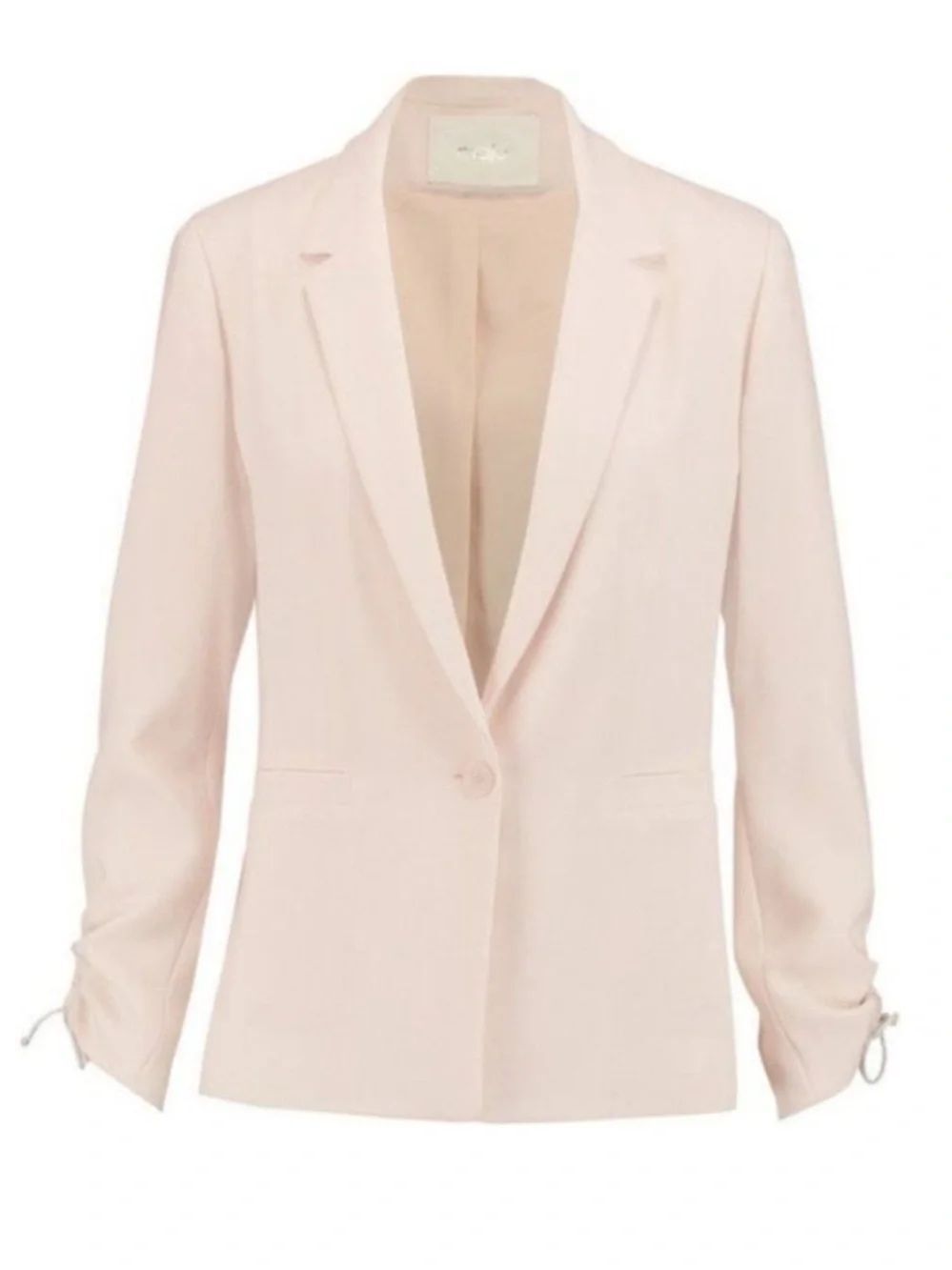 MAJE Valence Crepe Ruched Pink Blazer 8
